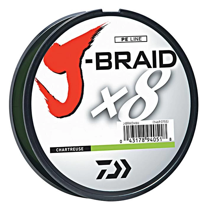 Daiwa J-Braid X8 Braided Line 165 Yards Chartreuse 1 Daiwa J-Braid X8 Braided Line 165 Yards Chartreuse