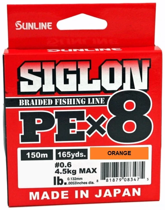 Sunline Siglon PEx8 Braid High-Vis Orange 165 Yd 1 Sunline Siglon PEx8 Braid High-Vis Orange 165 Yd